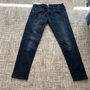Designer washed skinny black jeans